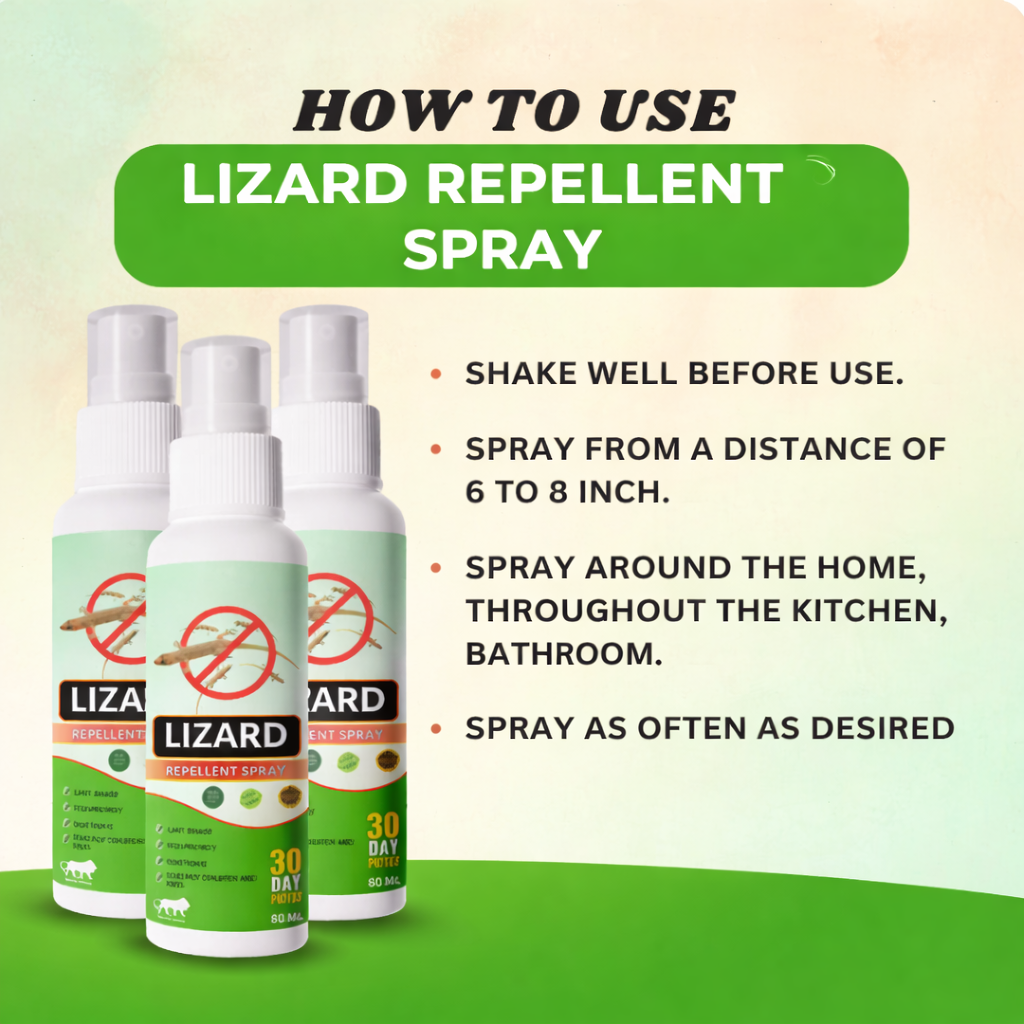 🦎 Lizard Repellent Spray – Protect Your Home Naturally (BUY 1 GET 2 FREE)