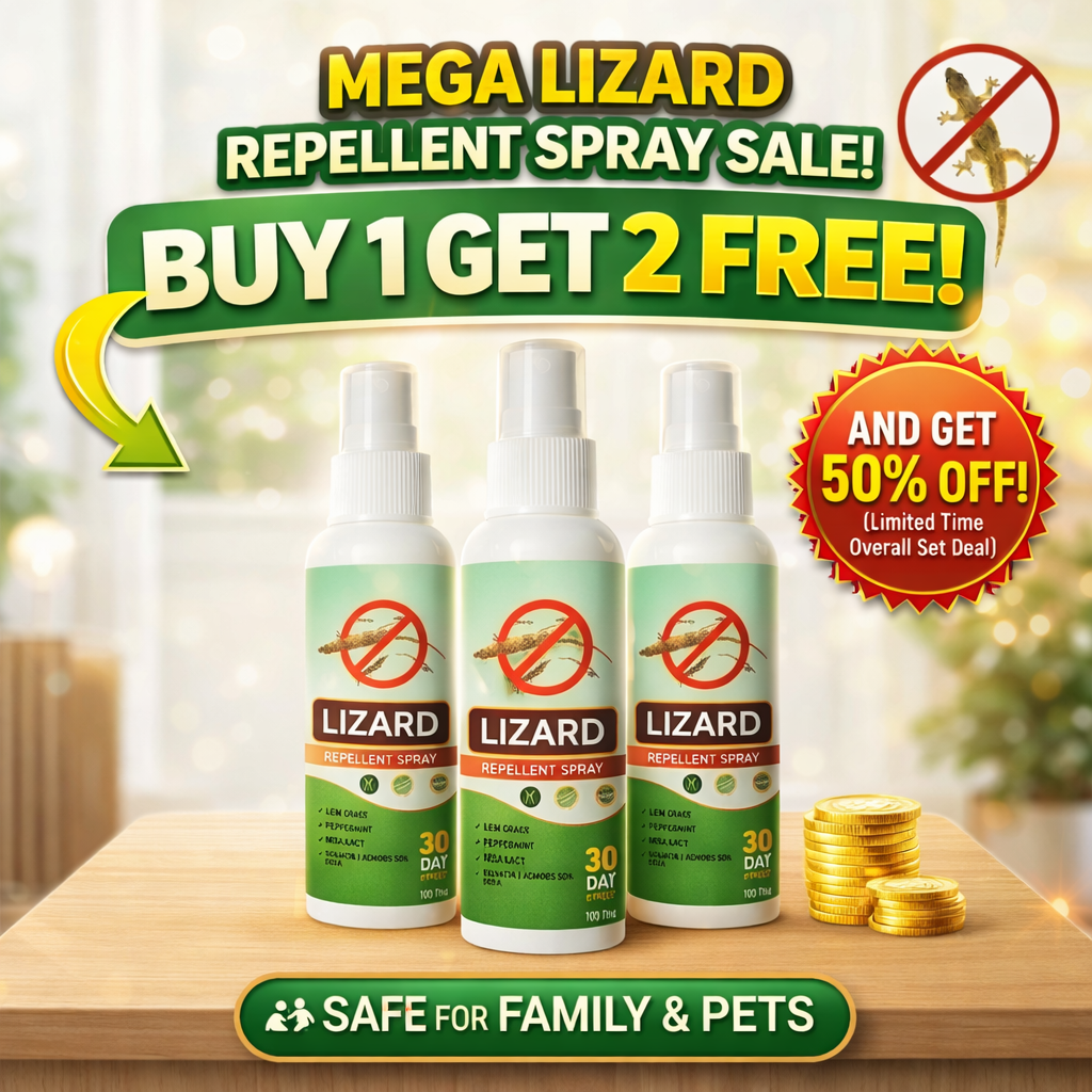 🦎 Lizard Repellent Spray – Protect Your Home Naturally (BUY 1 GET 2 FREE)